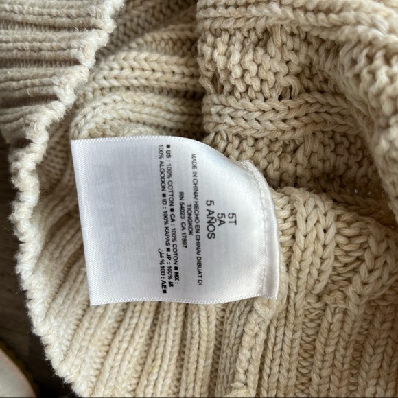 OLD NAVY Boys Shawl Collar Cable Knit Oatmeal Sweater 5T EUC - Picture 4 of 6